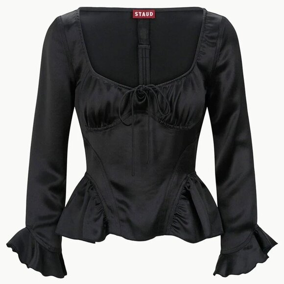 Staud Toya Long Sleeve Top - Picture 1 of 8